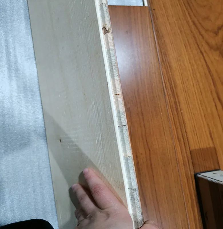 Teak color stained engineered wood flooring