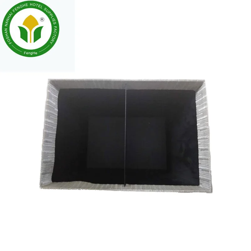 Hotel room brown leather recycling waste bin dustbin trash bin