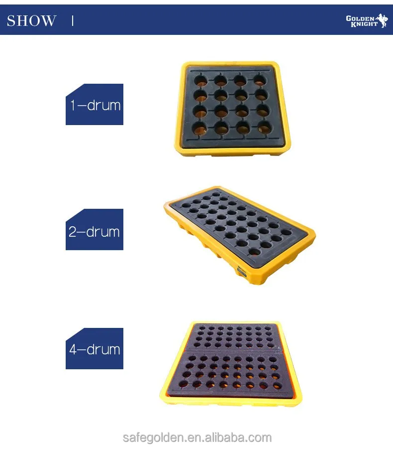 Golden Knight EPA Standard PE Drum Spill Containment Pallet, 4 drum PE Spill Pallet