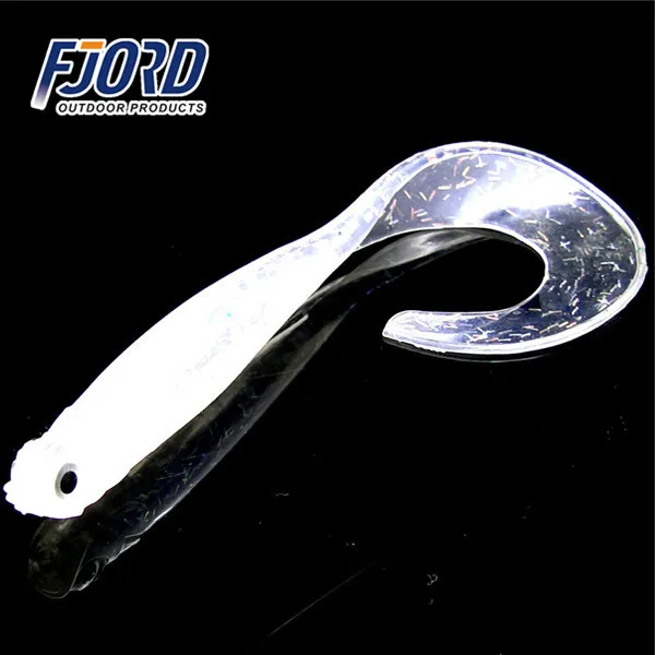 FJORD Wholesale high quality 105mm 6.5g  long tail hollow silicone plastic soft bait for freshwater