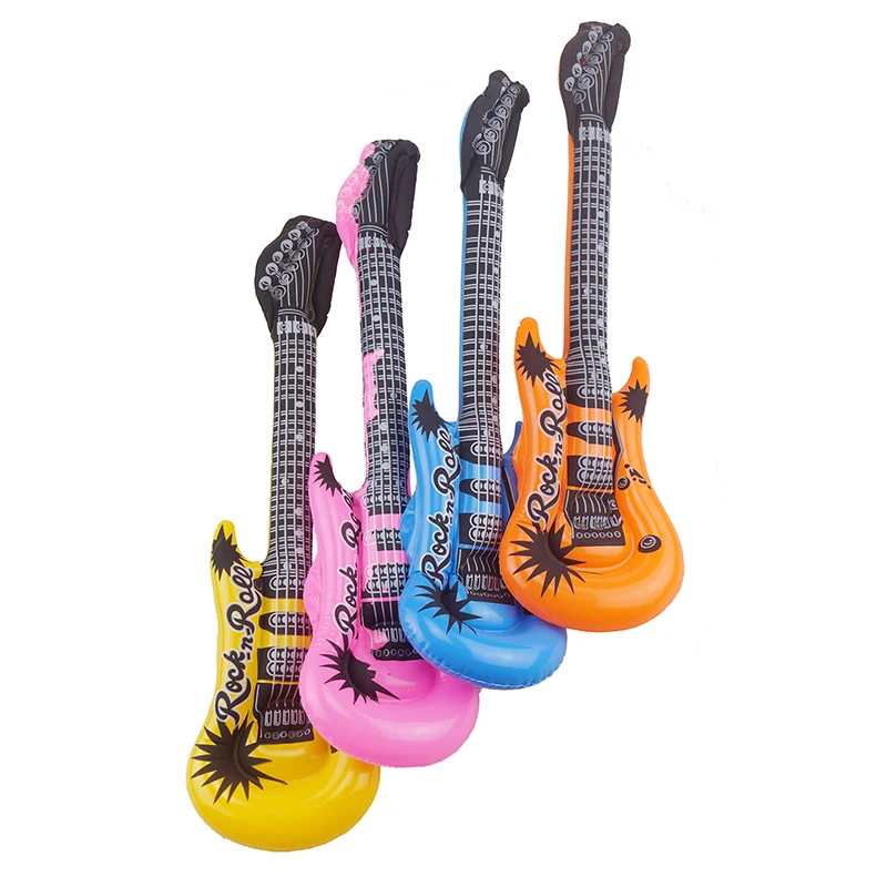 Wholesale Eco-friendly Musical Inflatable Instruments Guitar Blow Up Air Guitar Toy For Kids