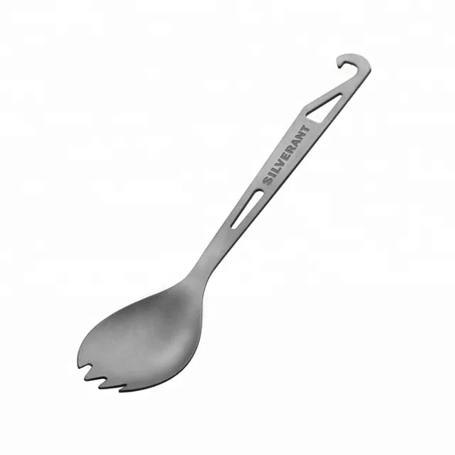 Titanium Food Grade  handle Spork With outdoor camping hiking tableware