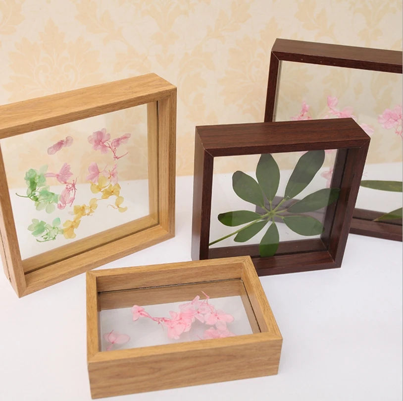 Художественная Стеклянная фоторамка, простая модная фоторамка, настраиваемая двухсторонняя Стеклянная фоторамка