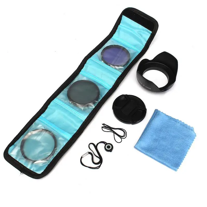 OEM 58mm UV FLD CPL Circular Polarizing Filter Kit Set + Lens Hood For Canon EOS 1200D 750D Rebel T4i T3i for T3 T2i T1i XT XS XSi