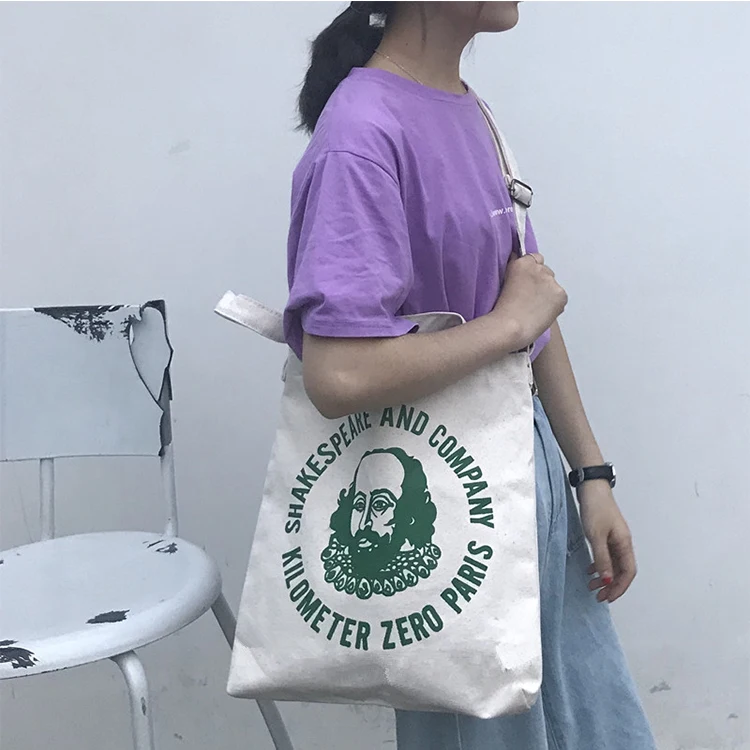Vintage large capacity cartoon letter printing canvas messenger bags wholesale