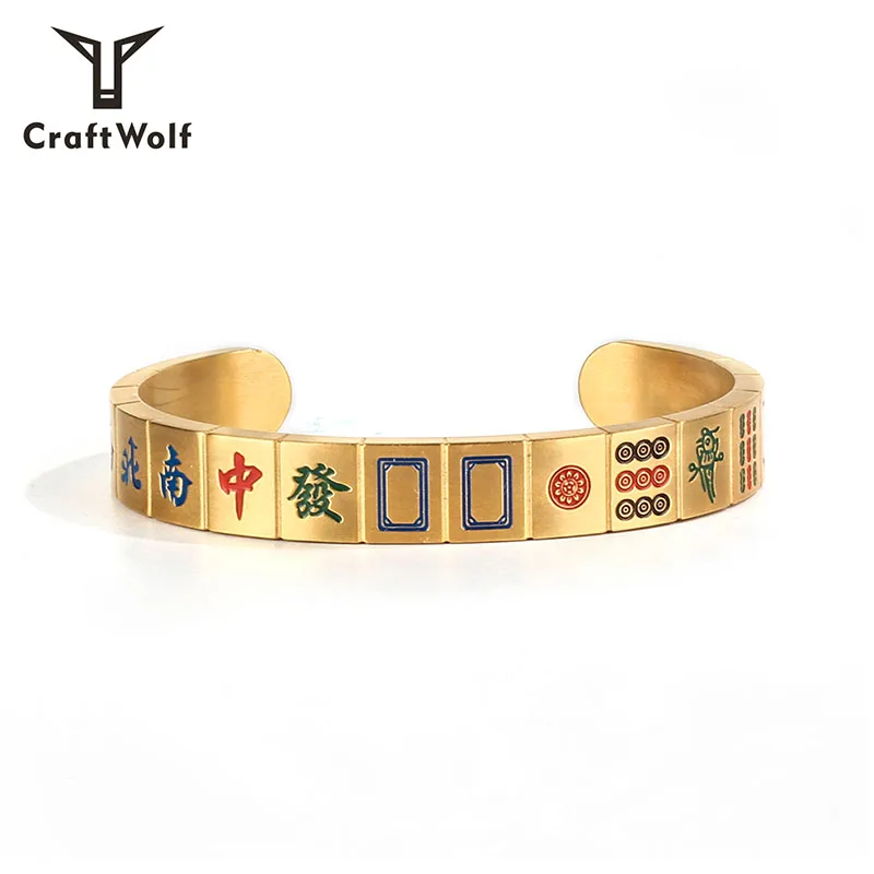 Craft Wolf Custom Mens Women Accessories Stainless Steel Mahjong Bracelet wholesale trendy classic casual factory OEM