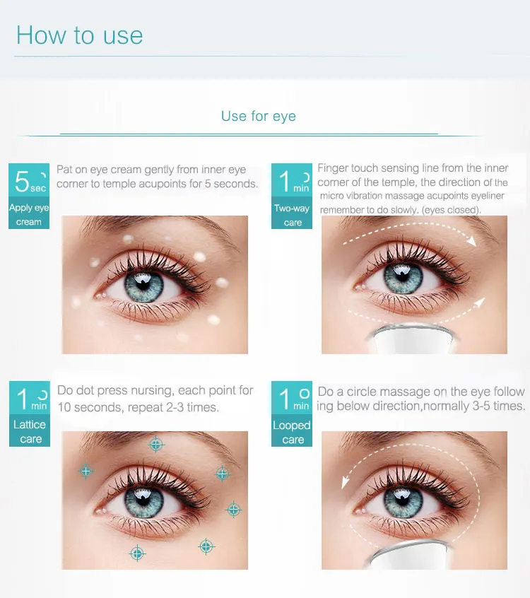 manufacture  hot selling products Water Glow eye wrinkle remover body massage home use skin care products model F808