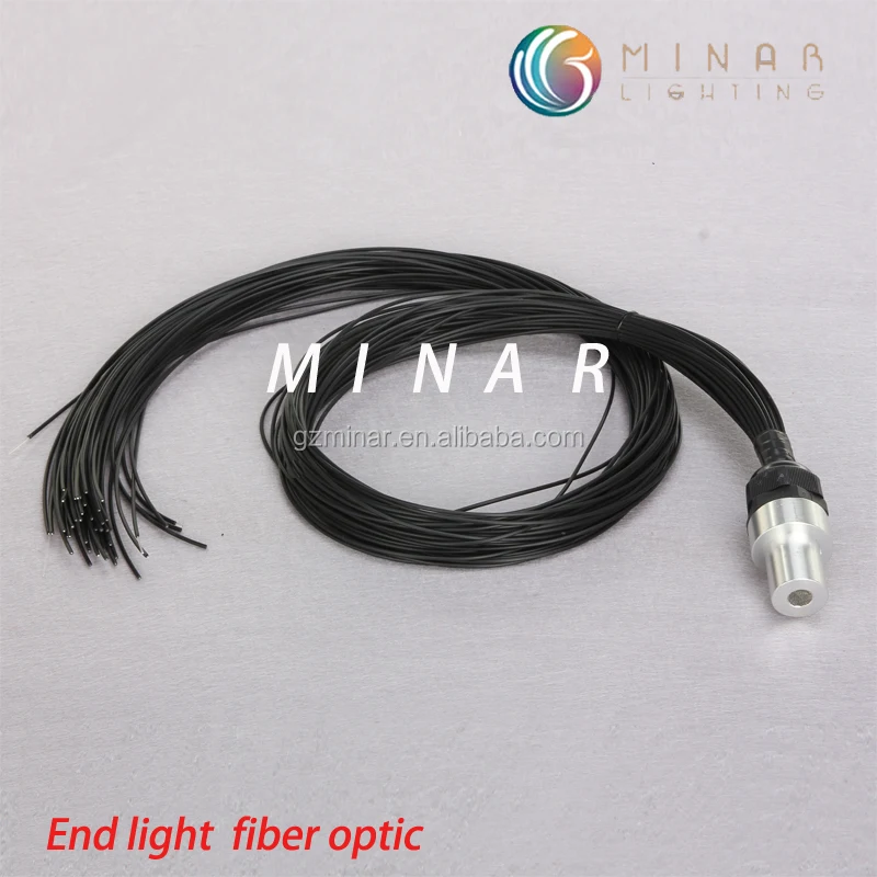 PMMA solid end glow emitting multi core fiber optic cable for swimming pool