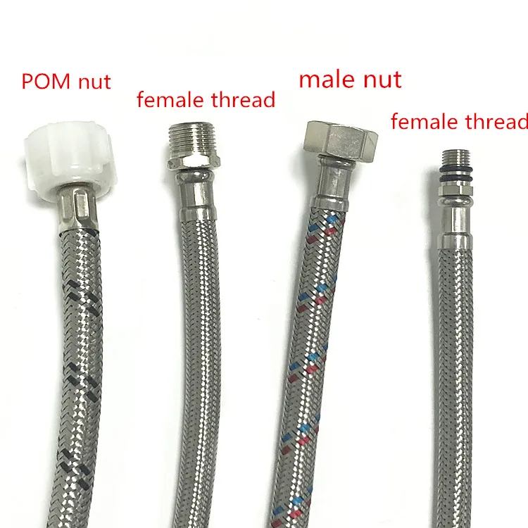 Thread 304 Stainless Steel Flexible Hose For Hot Water , NPT Braided Hose