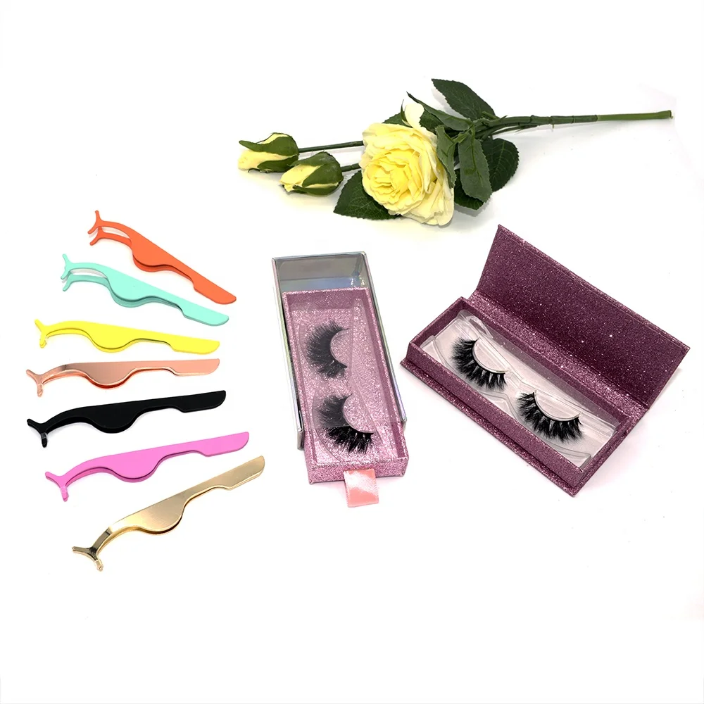 
False Eyelashes Applicator Tool Portable Eyelash Extension Tweezers Stainless Steel Remover Clip 