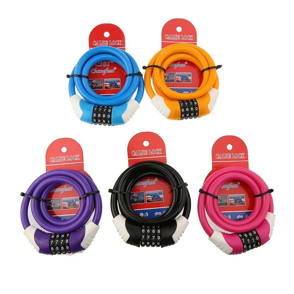 CH-108 безопасности замок для велосипеда само свертываясь спиралью самовосстанавливающийся кодовый замок для велосипеда замок трос, хорошее качество