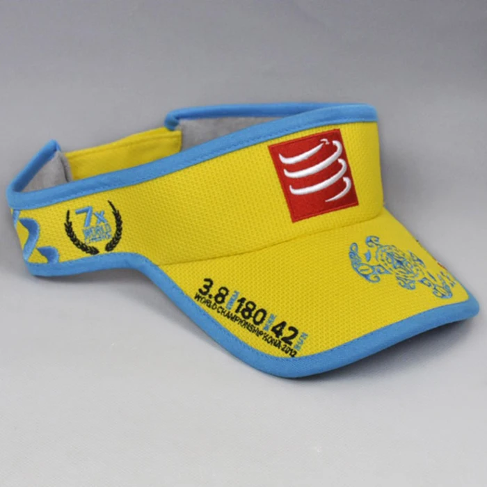 Free sample customize embroidery logo lightweight quick dry running visor