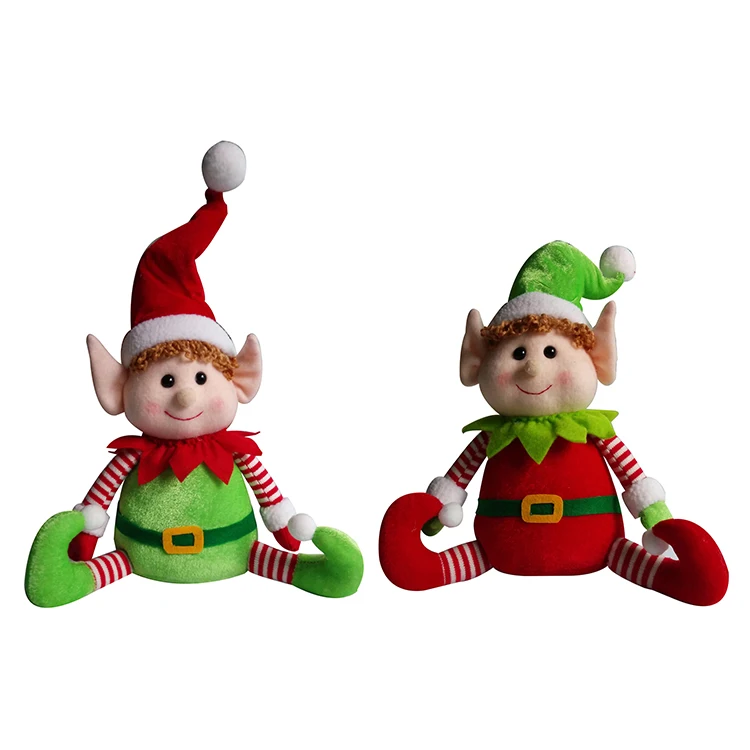 Hot Sell Xmas Decorations Elves Set Plush Christmas Elf Figure Toy