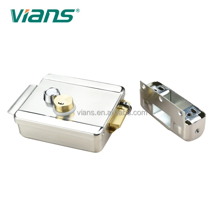 No mechanical collision electric rim lock with double cylinder remote door lock