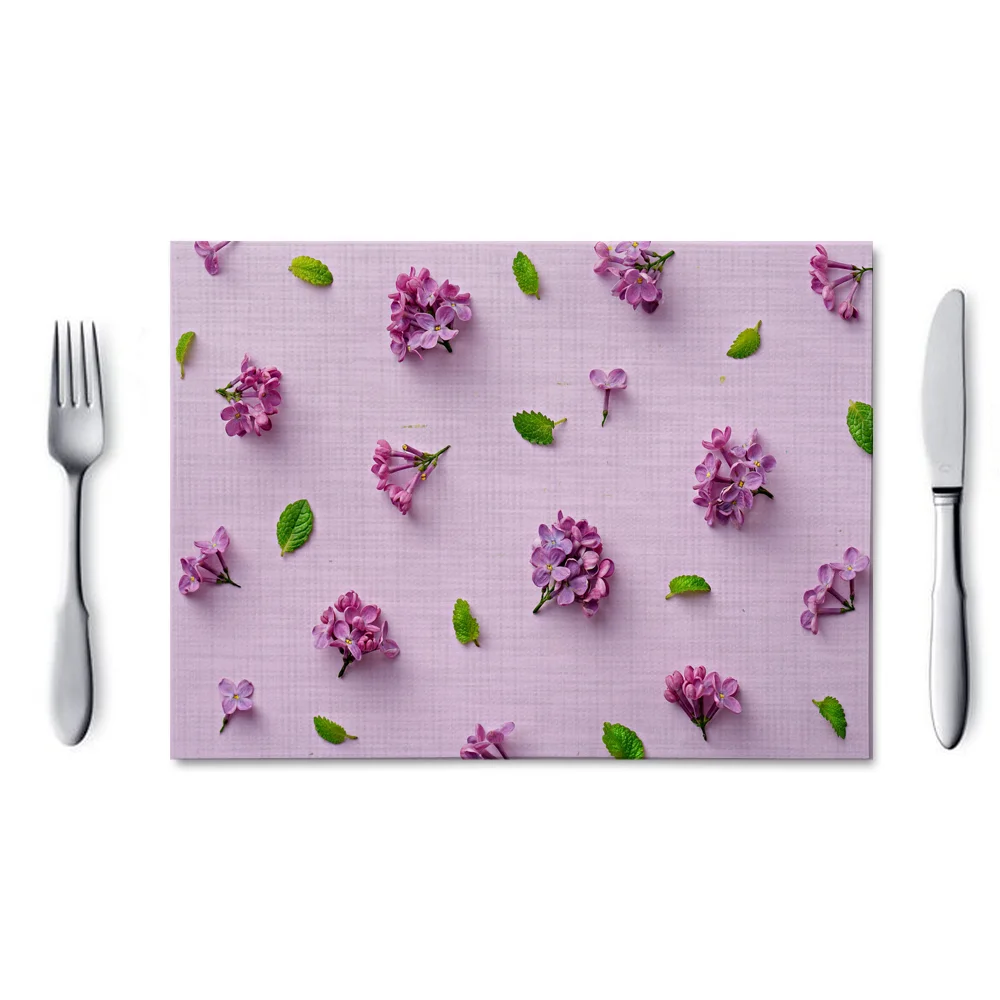 Fashion Customized Waterproof Fabric Placemats Sublimation Print Dining Table Place Mats
