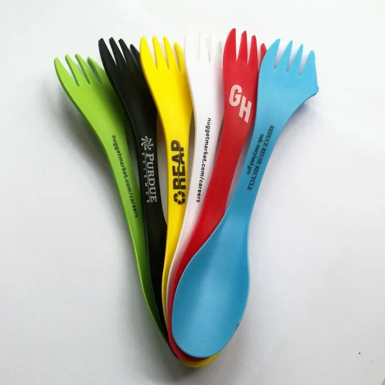 
Multifunctional High Quality Fashionable Travel Camping PP Three-sets Spoon Fork Knife Reusable Spork 