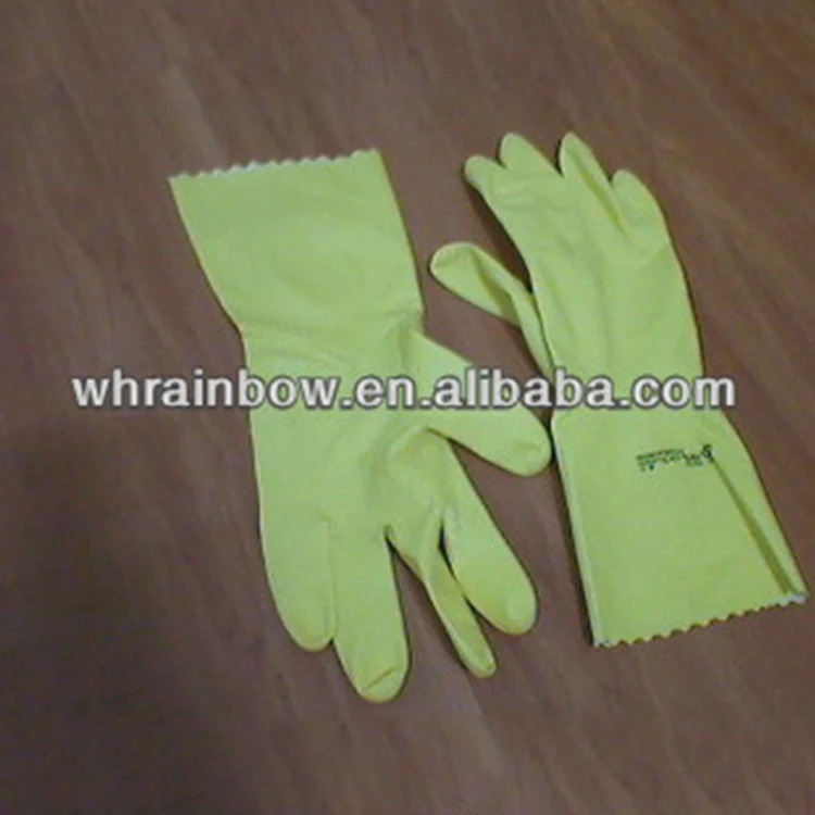 Cheap household cleaning latex dishwashing gloves kitchen rubber gloves