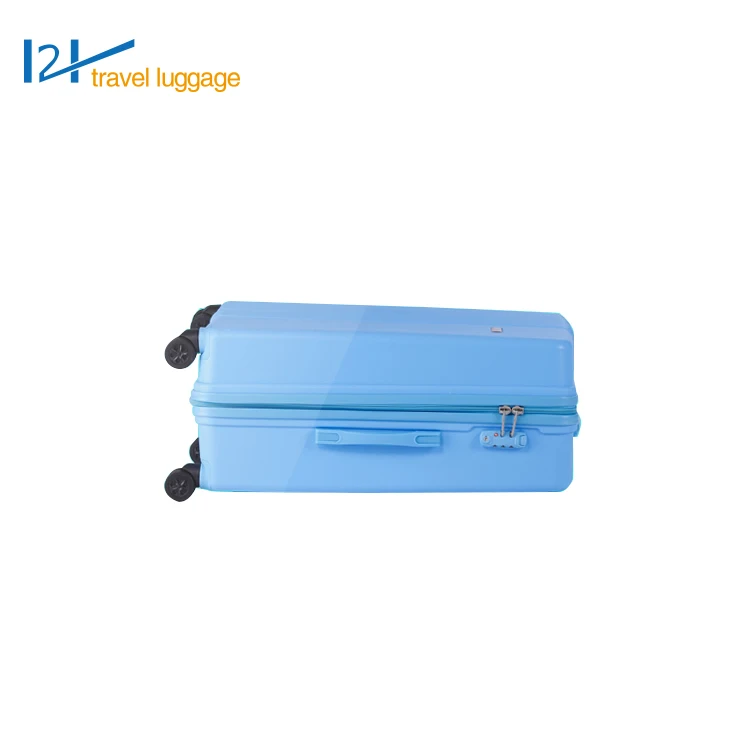 PP material blue sky travel luggage with wheels 360 removeable