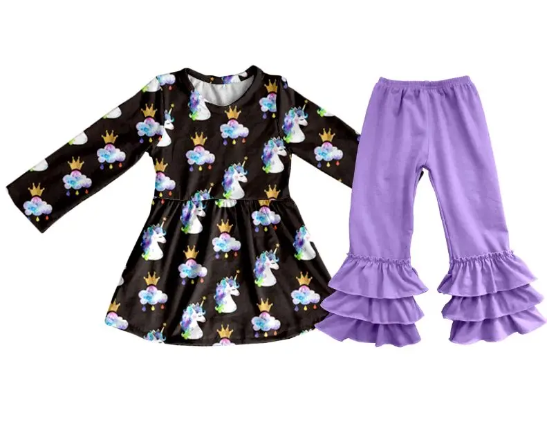 Boutique high quality long sleeve shirt matching leggings clothes for  top with zebra pants outfits