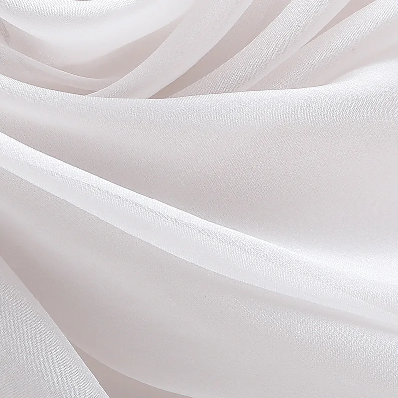 
 Оптовая продажа, окрашенная ткань 8 мм, ткань для шарфов на заказ, белая шелковая шифоновая ткань  