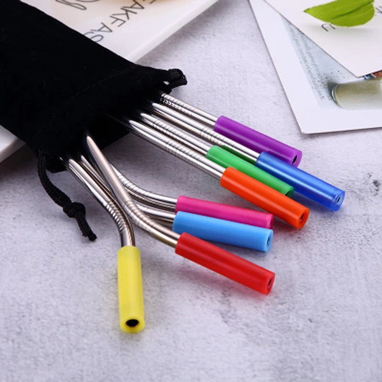 Straws Stainless Steel Colorful Silicone with Silicone Tips Drinking Straws Bar Accessories Bar / Drinking / Coffee Shop Kitchen