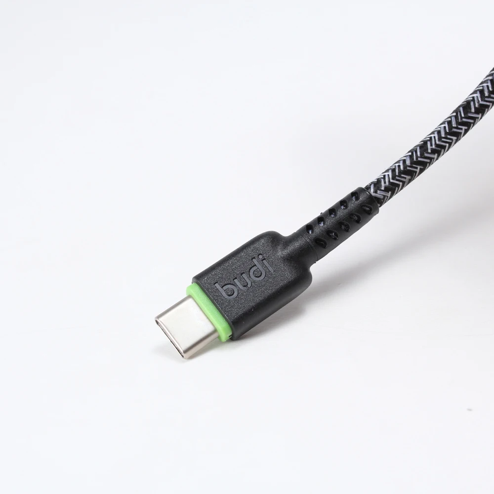 Hot Sell New Design Nylon Braided 2.4A fast Charging Type C Data Sync USB Cable From budi Factory