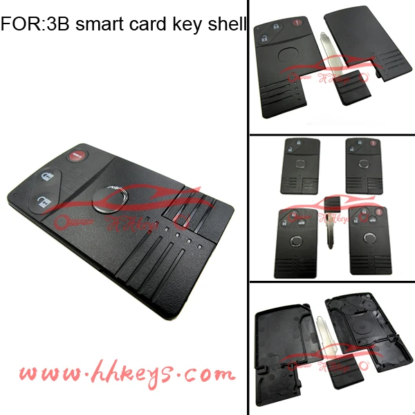 3 button original quality Mazda 3 5 6 CX-7 CX-9 car key remote case shell with smart key blade