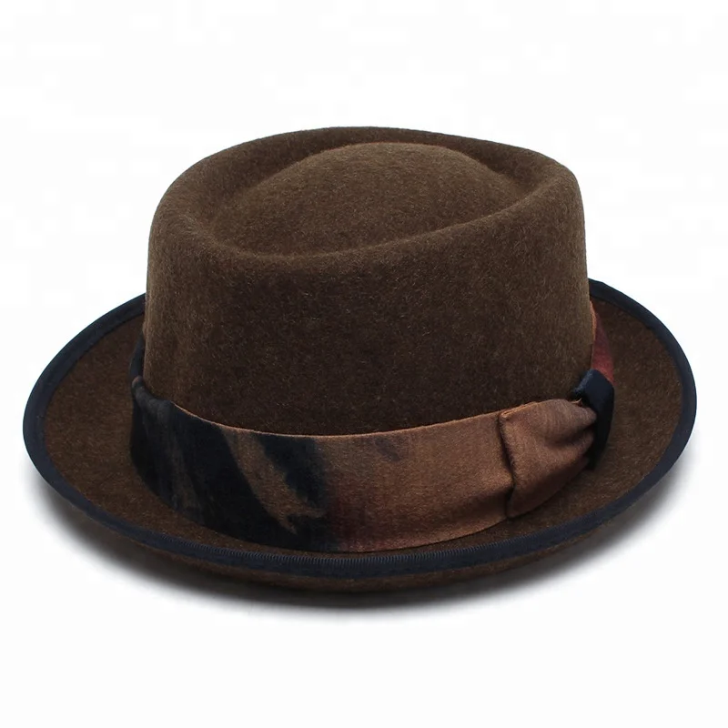 Wholesale Fashion  Design 100 Wool Felt Pork Pie Hats for men  women