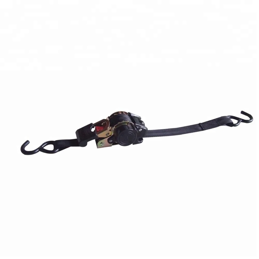 Retractable ratchet strap tie down lashing belt