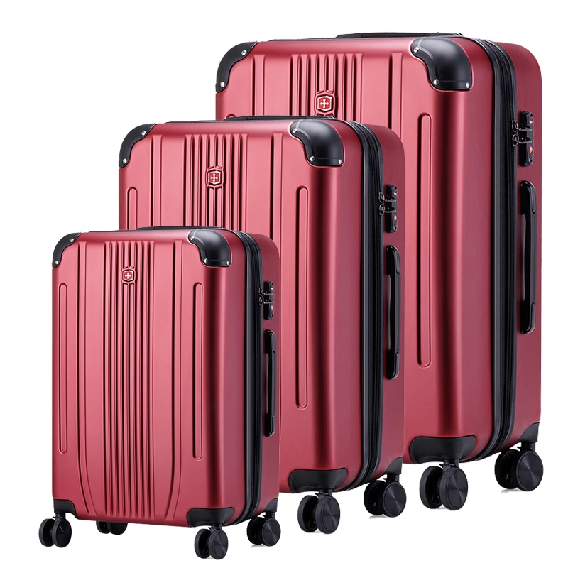 Stock 3pcs ABS&PC hard shell suitcases trolley luggage sky travel luggage sets