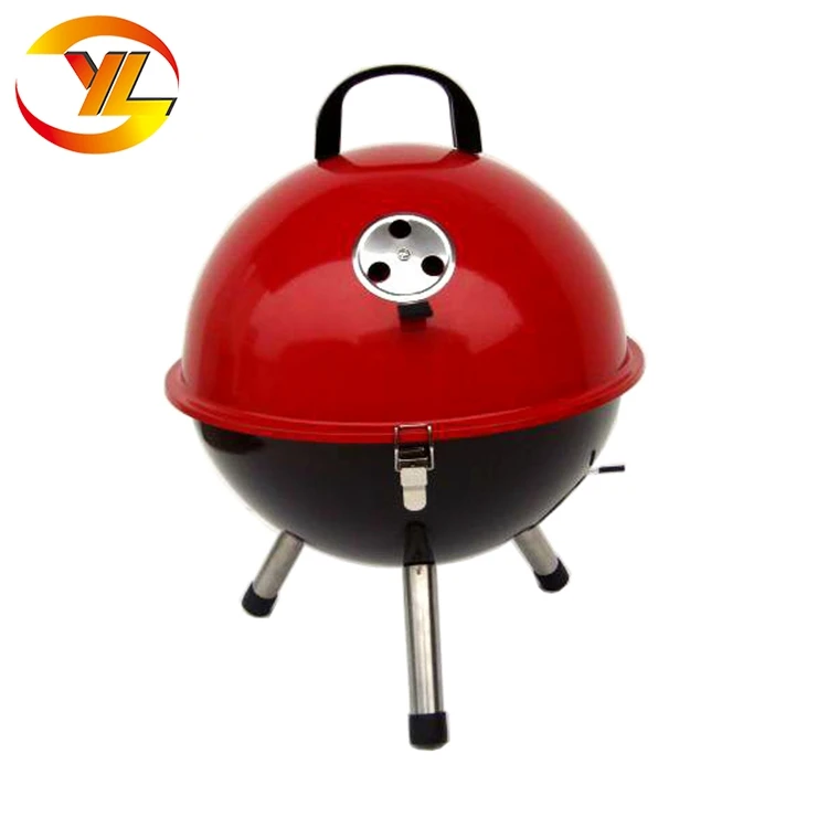 wholesales 12 14 inch portable charcoal bbq grill round mini ball shape iron collapsible tabletop small camp picnic hiking stove