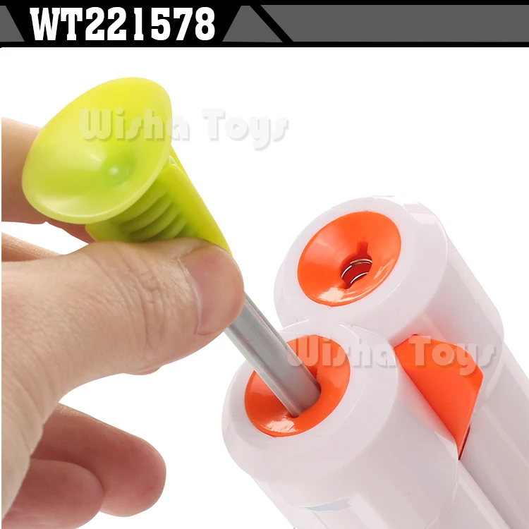 Hot selling kids funny toy dart gun 2 barrels repeater sucker bullet