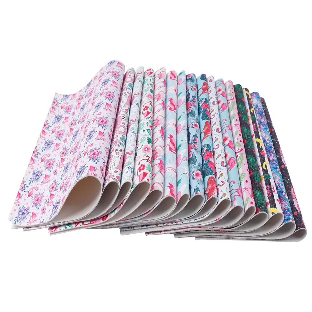 
22cm*30cm Printed Leather Fabric Synthetic Back to School Pencil Printed Faux Artificial Leather Fabric Hair Bow DIY Crafts 