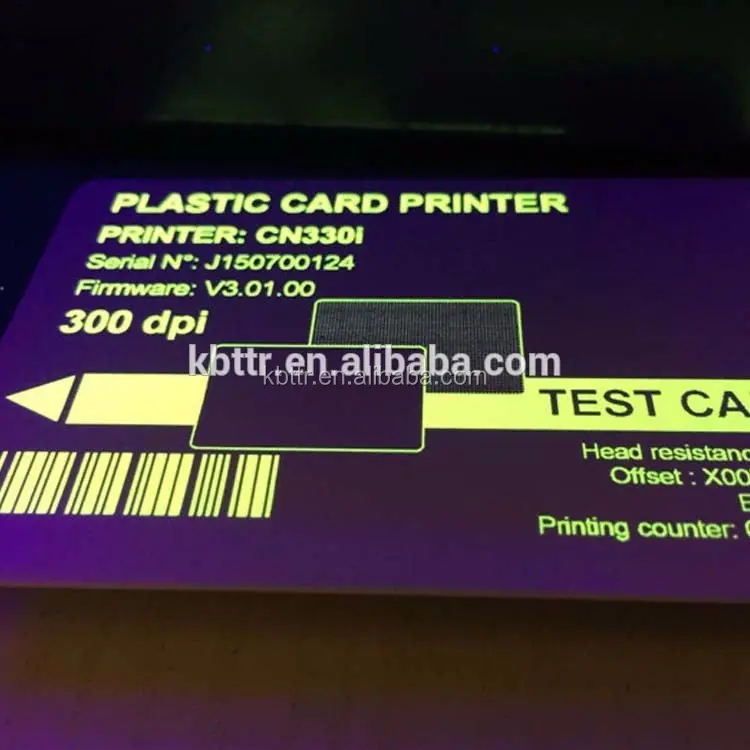 Smart Plastic PVC card printer invisible Yellow blue Color Ink zebra P330i UV ID ribbon