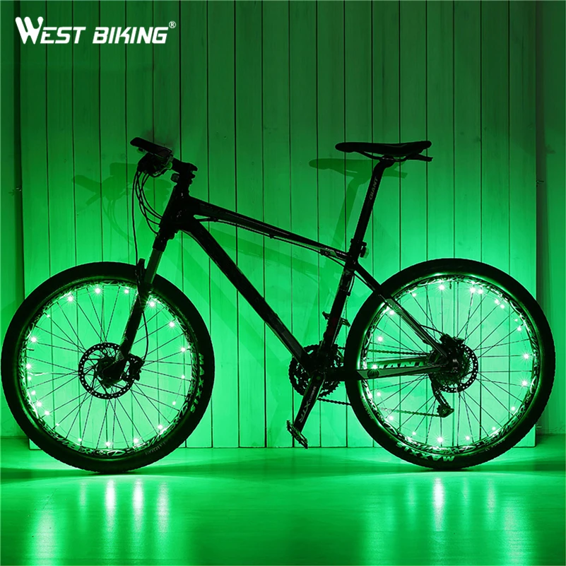WEST BIKING Waterproof 18 LED Mountain Bike Bicycle Wheel Spoke Light USB Charging 2.2M Bike Light Road Cycling Lamp Light 1 Pcs