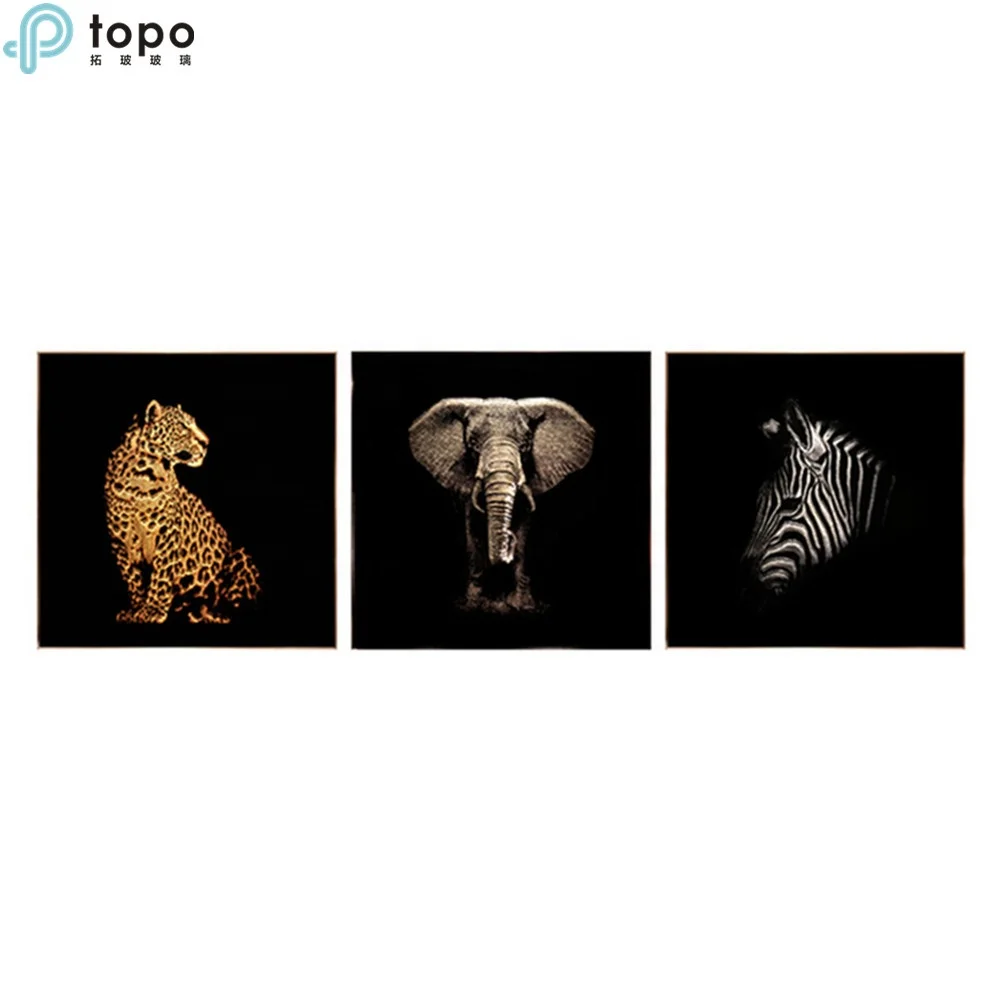 
Wall Art Framed Painting 3D Lifelike Elephant Glass Painting on Low Iron Glass (MR-YB6-2038) 