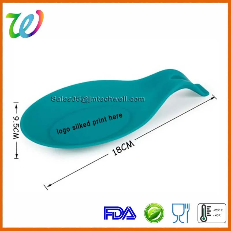 Термостойкие цветные мягкие суповая ложка отдыха силиконовый кухонный держатель ложки