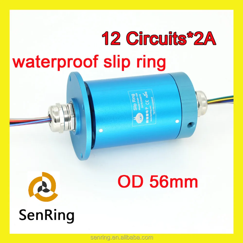 Customized waterproof slip ring with 12 wires each 2A of OD 56mm