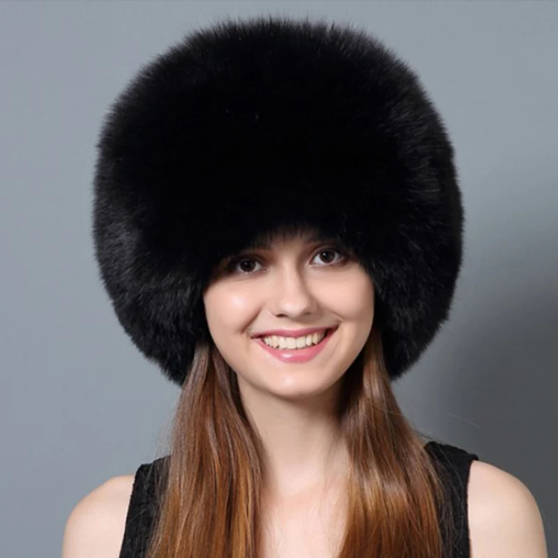 CX-C-79F New Design Fashion Winter Beanie Russian Fox Fur Hat