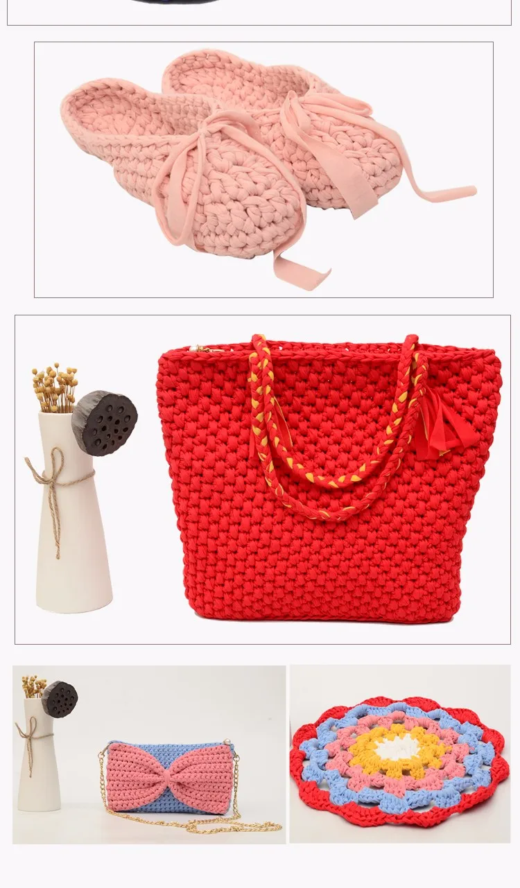 
Wuge manufacturer cheap price 100 polyester crochet tshirt yarn for knitting 