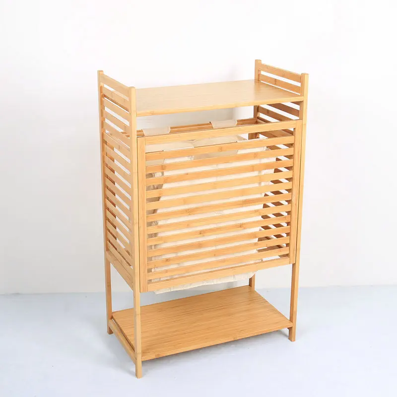 BAMBKIN bamboo storage cleaning laundry basket laundry hamper with removable liner clothes bin sorter storage rack