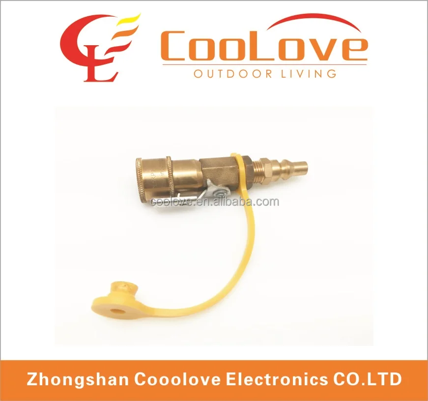 RV trailer propane tank quick connect disconnect valve fitting