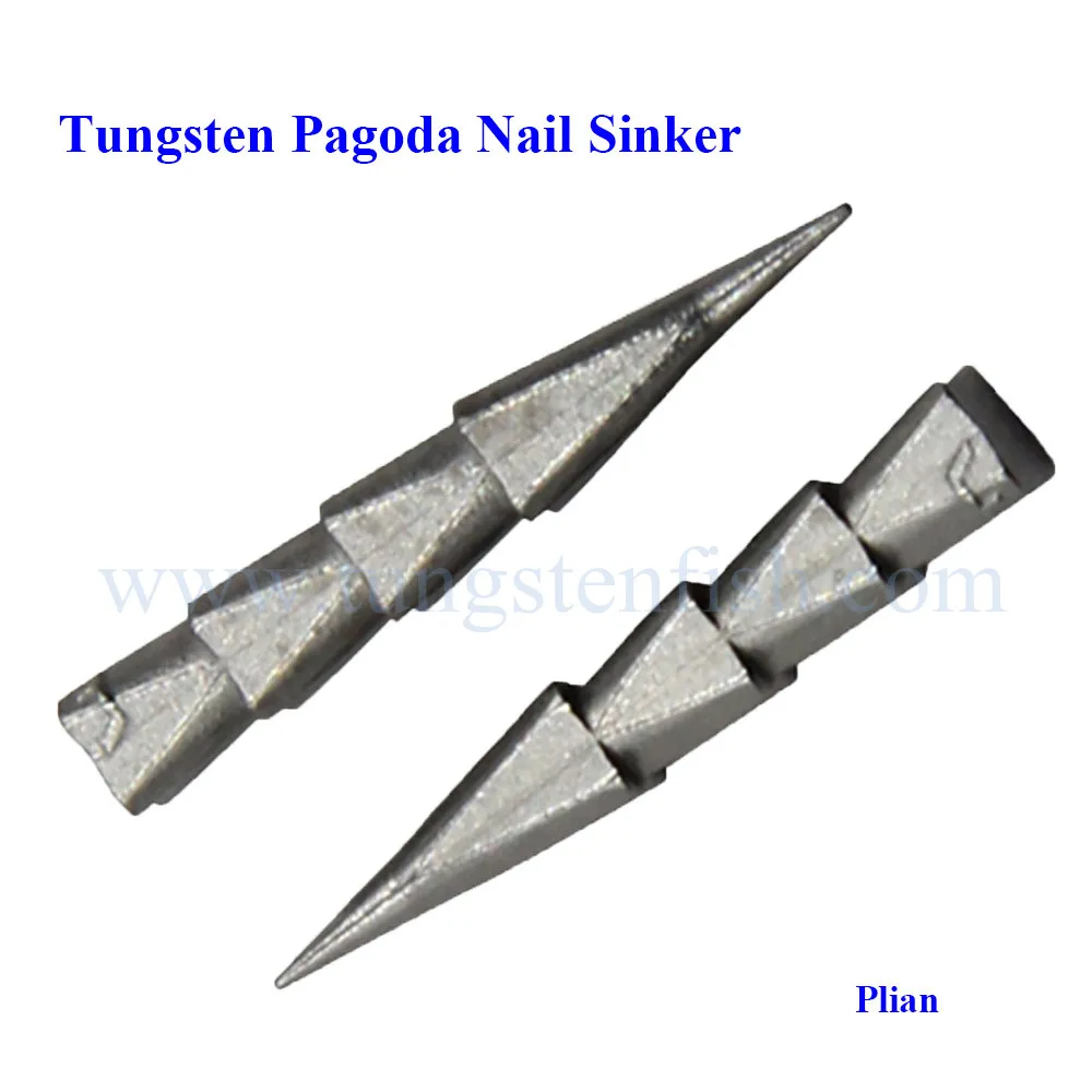 Hot Sale tungsten weights Cheaper sharp Tungsten Pagoda Nail Sinker