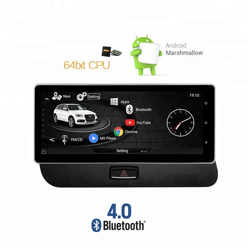 
10.25 inch Touch Screen Android Car GPS Navigation Autoradio Headunits For 2010-2016 Audi Q5 With 3G MMI Control Bluetooth Maps 