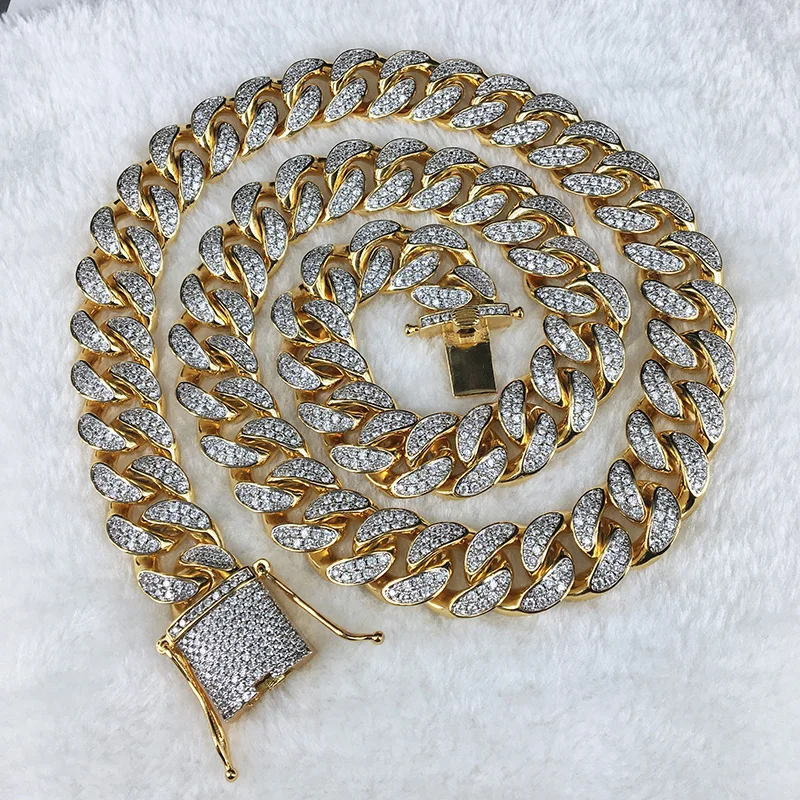 Iced Out Hip Hop Diamond Miami cuban link chain