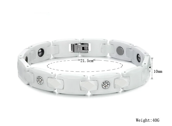 Wholesale White Ceramic Energy Magnetic Stone Buckle Bracelet