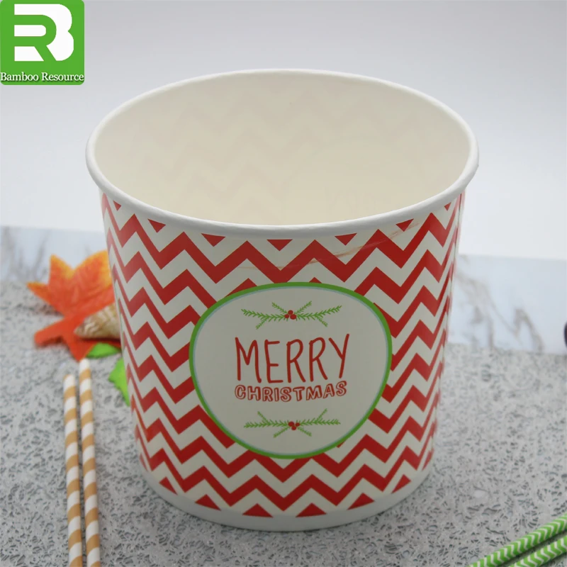 disposable custom printed paper popcorn bucket