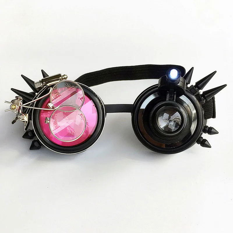 Wholesale Fashion Vintage Welding Cyber Rivet Cosplay Glasses LED Party Sunglasses Gothic Steampunk Sunglasses