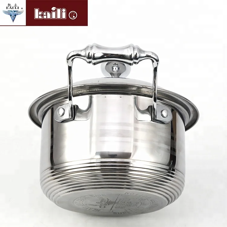 Best quality 3pcs stainless steel cookware set stock italian and korea cookware set with heat resistant handle