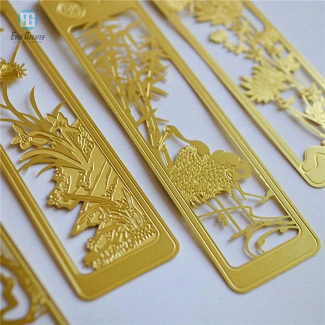 Chinese Style Vintage Exquisite  Personalized Beautiful Shiny Gold Metal Bookmark For Book
